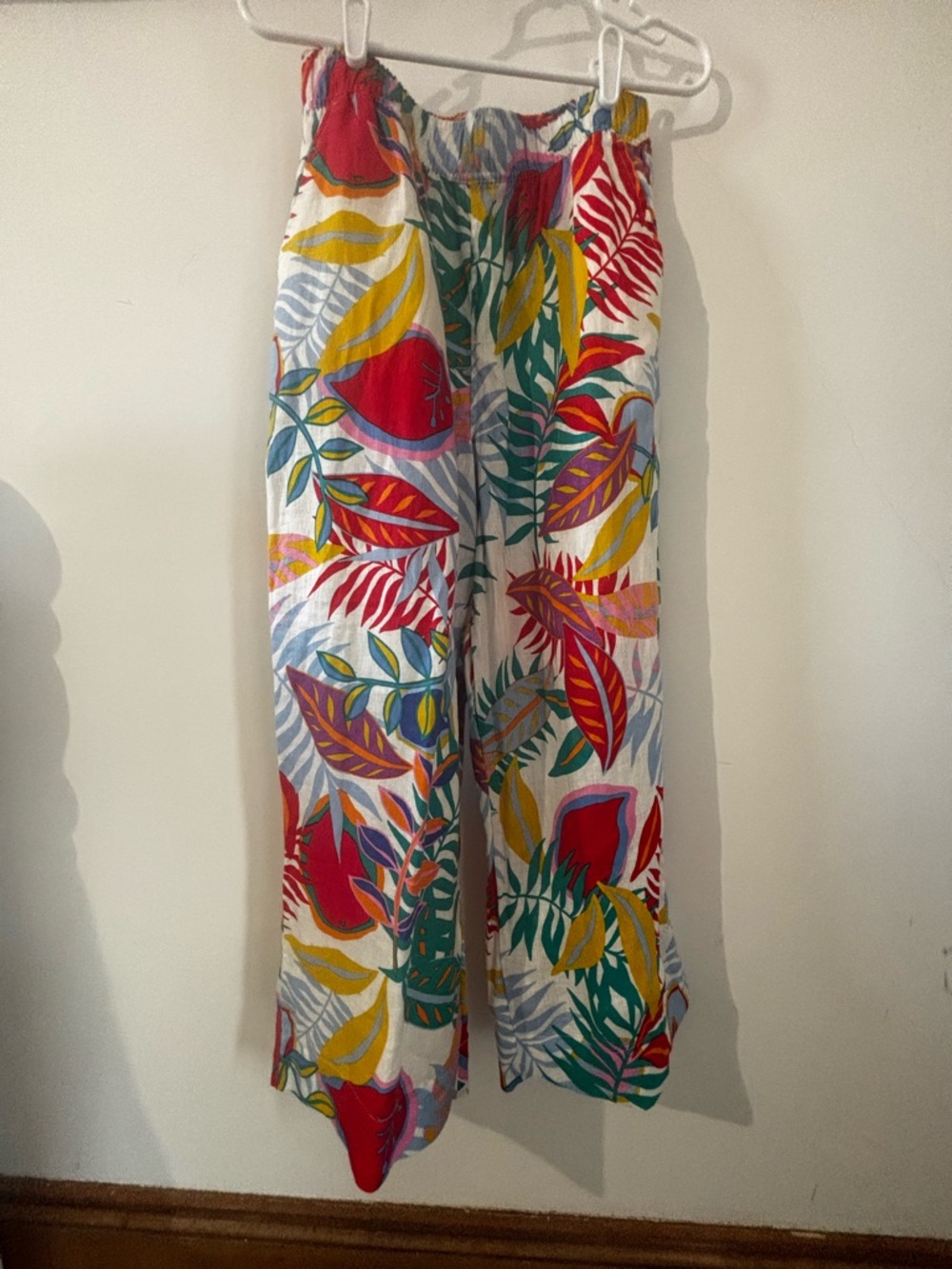 C&C California Linen Pants with Green, Purple, Pink and Orange Print
